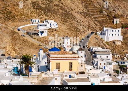 Serifos, Grèce - 9 septembre 2018 : Chora, la ville principale de l'île de Serifos. Grèce Banque D'Images