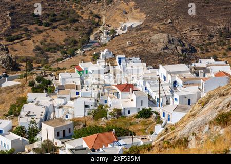 Architecture cycladique. Chora, la ville principale de l'île de Serifos. Grèce Banque D'Images