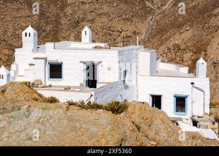 Architecture cycladique. Chora, la ville principale de l'île de Serifos. Grèce Banque D'Images