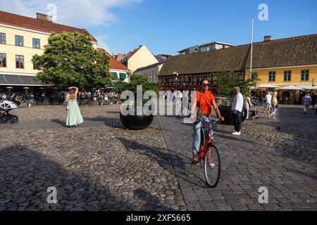 Vie quotidienne, Lilla torg (en anglais : Square) à Malmö, Suède, pendant le vendredi. Banque D'Images