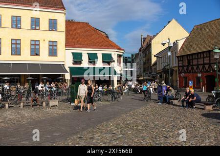 Vie quotidienne, Lilla torg (en anglais : Square) à Malmö, Suède, pendant le vendredi. Banque D'Images