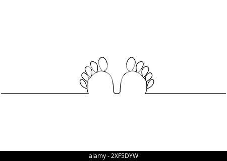 Dessin continu d'une ligne de semelle de pied de l'illustration vectorielle de contour isolé, tatouage de semelle de pied à ligne unique Illustration de Vecteur