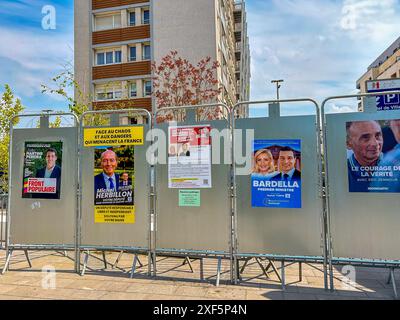 Joinville-le-Pont, France, détail, élections européennes françaises, affiches, extrême droite, scène de rue juin 2024 Banque D'Images