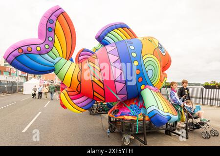 Le Foyle maritime Festival sur les rives et les eaux de la rivière Foyle dans la ville de Derry/Londonderry a lieu habituellement le dernier week-end de juin. Banque D'Images