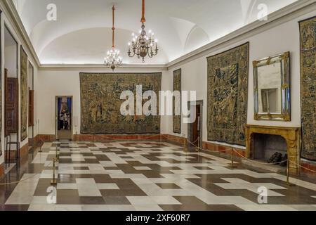 Palais royal d'Aranjuez, ancien palais des maîtres de Santiago. Patrimoine mondial de l'UNESCO, résidence de campagne des rois d'Espagne. Communauté de Madrid Banque D'Images