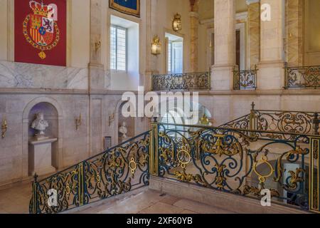 Palais royal d'Aranjuez, ancien palais des maîtres de Santiago. Patrimoine mondial de l'UNESCO, résidence de campagne des rois d'Espagne. Communauté de Madrid Banque D'Images