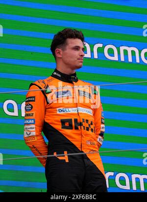 23.06.2024, circuit de Catalunya, Barcelone, formule 1 Aramco Grand Prix d'Espagne 2024, dans le podium de la photo:, 2ème place pour Lando Norris (GBR), McLaren F1 Team Banque D'Images