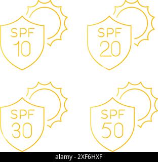 SPF ( facteur de protection solaire ) - mesure de la protection UVB - icône de stock comme fichier EPS 10 Illustration de Vecteur