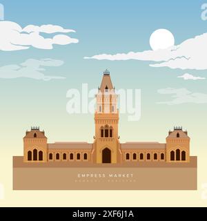 Empress Market - ville de Saddar de Karachi, Pakistan - illustration en tant que fichier EPS 10 Illustration de Vecteur