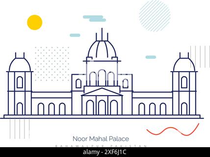 Noor Mahal - Bahawalpur - illustration en fichier EPS 10 Illustration de Vecteur