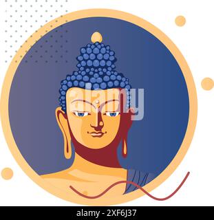 Statue de Bouddha au parc de Bouddha de Ravangla - Tathagata Tsal - Gangtok - illustration stock en tant que fichier EPS 10 Illustration de Vecteur