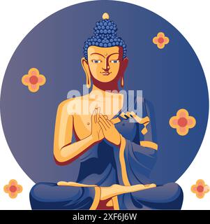 Statue de Bouddha au parc de Bouddha de Ravangla - Tathagata Tsal - Gangtok - illustration stock en tant que fichier EPS 10 Illustration de Vecteur