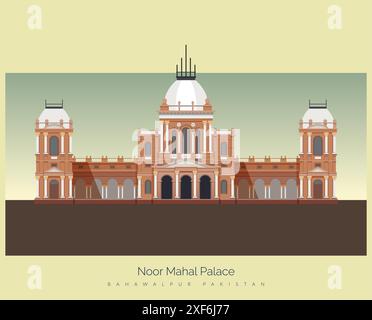 Noor Mahal - Bahawalpur - illustration en fichier EPS 10 Illustration de Vecteur