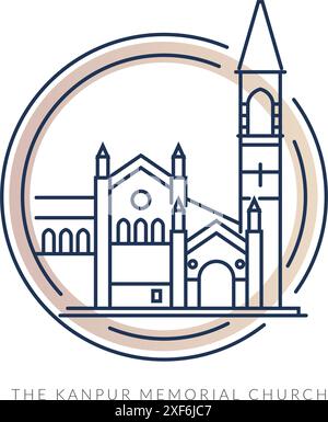 L'église commémorative de Kanpur - Kanpur City, Uttar Pradesh - illustration stock en fichier EPS 10 Illustration de Vecteur