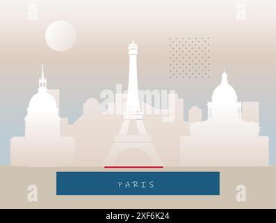 Paris City - Key Monument Skyline - Stock illustration en fichier EPS 10 Illustration de Vecteur