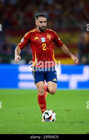 Cologne, Allemagne. 30 juin 2024. Dani Carvajal, Espagnol, en action lors de la manche de l'UEFA EURO 2024 de 16 matchs de football entre l'Espagne et la Géorgie. Crédit : Nicolò Campo/Alamy Live News Banque D'Images