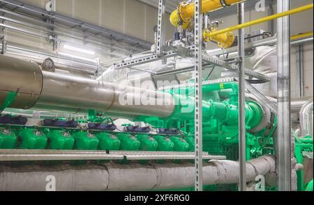 Moteur de cogénération à gaz, foyer sélectif. Banque D'Images