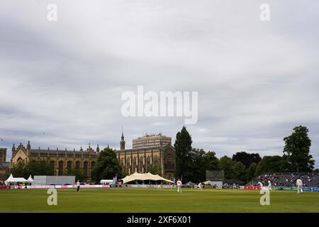 Cheltenham, Royaume-Uni, 1er juillet 2024. Vue générale lors du match de Vitality County Championship Division 2 entre Gloucestershire et Glamorgan. Crédit : Robbie Stephenson/Gloucestershire Cricket/Alamy Live News Banque D'Images