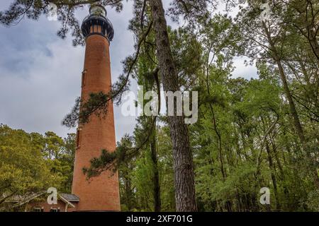 Phare de Currituck Beach construit en 1875 sur l'île de Corolla à Outer Banks, Caroline du Nord Banque D'Images