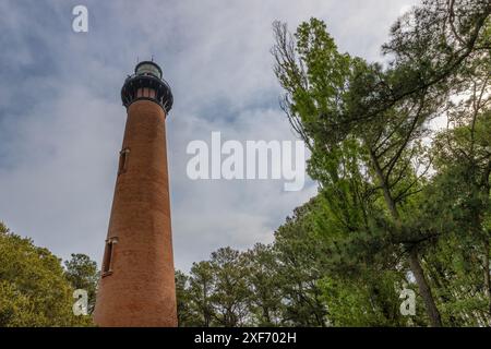 Phare de Currituck Beach construit en 1875 sur l'île de Corolla à Outer Banks, Caroline du Nord Banque D'Images