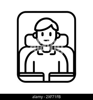 icône passager ou symbole de ligne moderne. Dessin au trait vectoriel et conception d'icône avec contour audacieux. Noir et blanc Pixel Perfect symbole minimaliste isolé wh Illustration de Vecteur