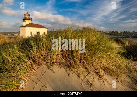 Phare de coquille River à Bandon, Oregon, États-Unis. Banque D'Images