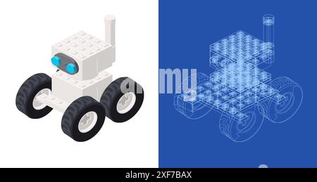 Projet robot blanc pour l'impression et le design. Vecteur Illustration de Vecteur