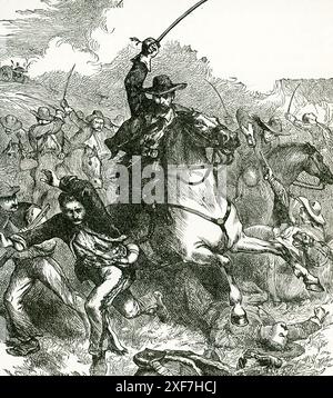 La bataille de Buena Vista en 1847 marque un tournant dans la guerre américano-mexicaine. Parce que le général Santa Anna a décidé d'attaquer le général Zackary Taylor, il n'a pas renforcé Vera Cruz. Le général Winfield Scott, commandant de toutes les forces américaines au Mexique, débarque ses hommes au Mexique début mars et assiège Vera Cruz le 9. Vera Cruz se rend le 29 mars, ouvrant la voie à Scott pour mener sa marche sur Mexico. Banque D'Images