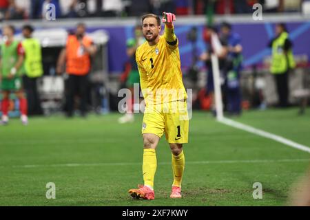 Francfort, Allemagne. 1er juillet 2024. Jan Oblak (Slovénie) lors du match UEFA Euro Allemagne 2024 entre Portugal 3-0 Slovénie à Frankfurt Arena le 01 juillet 2024 à Francfort, Allemagne. Crédit : Maurizio Borsari/AFLO/Alamy Live News Banque D'Images