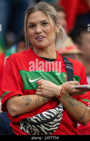 Francfort-sur-le-main, Allemagne. 02 juillet 2024. Le fan portugais lors du match de l'UEFA EURO Round of 16 2024 entre le Portugal et la Slovénie au Frankfurt Arena de Francfort-sur-le-main, Allemagne, le 1er juillet 2024 (photo Andrew SURMA/ Credit : Sipa USA/Alamy Live News Banque D'Images