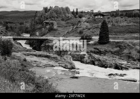 Le canyon de la rivière Buckley à Moricetown est un village Wet'suwet'en sur la rivière Bulkley entre Smithers et Terrace. Banque D'Images