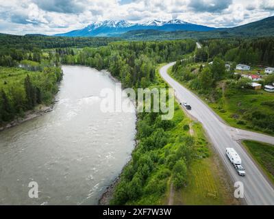 Le canyon de la rivière Buckley à Moricetown est un village Wet'suwet'en sur la rivière Bulkley entre Smithers et Terrace. Banque D'Images