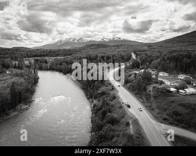 Le canyon de la rivière Buckley à Moricetown est un village Wet'suwet'en sur la rivière Bulkley entre Smithers et Terrace. Banque D'Images