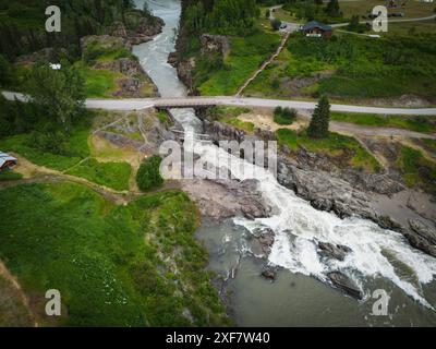 Le canyon de la rivière Buckley à Moricetown est un village Wet'suwet'en sur la rivière Bulkley entre Smithers et Terrace. Banque D'Images