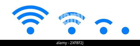 Ensemble d'icône Wi-Fi vectorielle pour la communication, la télécommunication. Niveau de signal sans fil de communication wifi. Illustration clipart. État de la barre mobile. Illustration de Vecteur