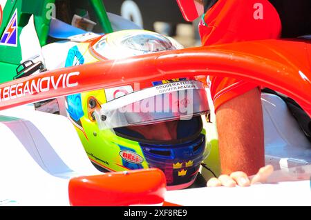 28.06.2024, Red Bull Ring, Spielberg, Grand Prix d'Autriche de formule 1 2024, dans l'image pilote de formule 3 Dino Beganovic (SWE), Prema Racing Banque D'Images