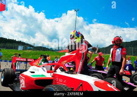 28.06.2024, Red Bull Ring, Spielberg, Grand Prix d'Autriche de formule 1 2024, dans l'image pilote de formule 3 Dino Beganovic (SWE), Prema Racing Banque D'Images