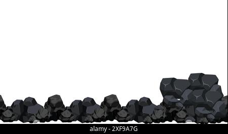 Pile Black Rocks Stones fond de terre. Illustration de Vecteur