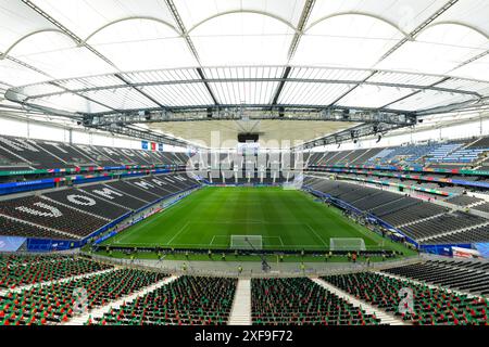 Francfort, Allemagne. 01 juillet 2024. Francfort, Allemagne, 1er juillet 2024 : vue générale de l'intérieur de l'Arena de Francfort avant le match de football UEFA EURO 2024 Allemagne Round 16 entre le Portugal et la Slovénie à l'Arena de Francfort, Allemagne. (Daniela Porcelli/SPP) crédit : SPP Sport Press photo. /Alamy Live News Banque D'Images