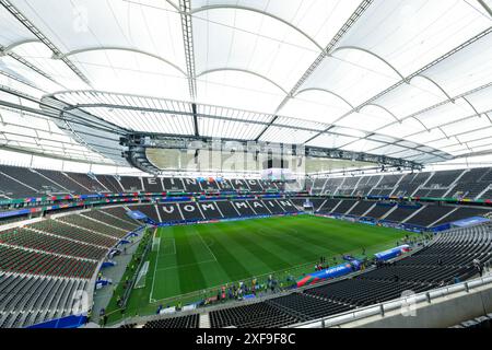 Francfort, Allemagne. 01 juillet 2024. Francfort, Allemagne, 1er juillet 2024 : vue générale de l'intérieur de l'Arena de Francfort avant le match de football UEFA EURO 2024 Allemagne Round 16 entre le Portugal et la Slovénie à l'Arena de Francfort, Allemagne. (Daniela Porcelli/SPP) crédit : SPP Sport Press photo. /Alamy Live News Banque D'Images