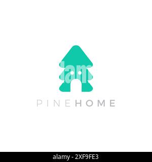 Illustration vectorielle du logo Pine Home. Icône de pin Illustration de Vecteur
