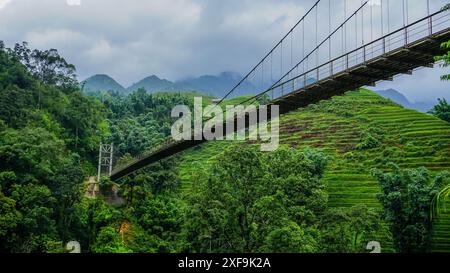 Pont dans la région de sa Pa, Vietnam, Asie Banque D'Images