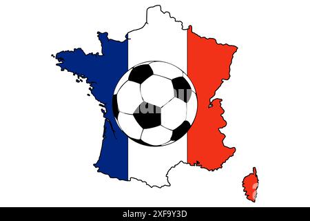 La France et un cœur seulement pour le football et un ballon qui le représente. L'équipe nationale joue pour les Championnats d'Europe 2024 en Allemagne. football Banque D'Images