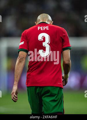 Francfort, Allemagne. 01 juillet 2024. Francfort, Allemagne, 1er juillet 2024 FRANCFORT, ALLEMAGNE - 1er JUILLET : Pepe of Portugal réagit lors du match de la manche du Championnat de l'UEFA Euro 2024 de 16 entre le Portugal et la Slovénie à la Frankfurt Arena le 1er juillet 2024 à Francfort, Allemagne. (Photo de Dan O' Connor/ATPImages) Dan O' Connor (Dan O' Connor/ATP images/SPP) crédit : SPP Sport Press photo. /Alamy Live News Banque D'Images