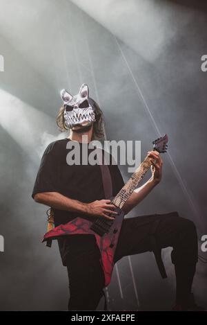 Le groupe de Deathcore russe Slaughter to Prevail joue au Danish Copenhagen Festival 2024. Crédit : Andrea Pinna Banque D'Images