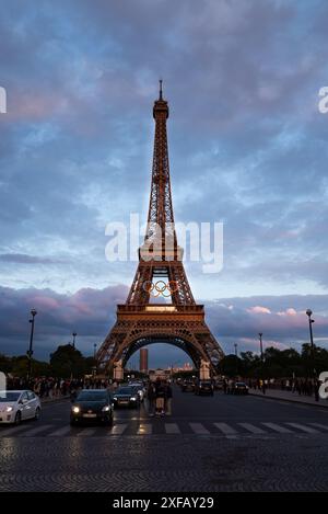 Crépuscule à Paris, Tour Eiffel Banque D'Images