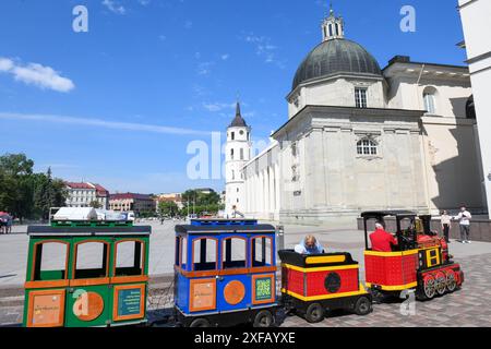 Vilnius, Lituanie - 26 mai 2024 : vue de la cathédrale de Vilnius en Lituanie Banque D'Images