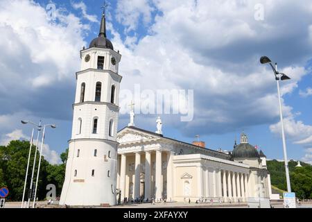 Vilnius, Lituanie - 26 mai 2024 : vue de la cathédrale de Vilnius en Lituanie Banque D'Images