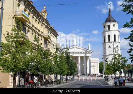 Vilnius, Lituanie - 26 mai 2024 : vue de la cathédrale de Vilnius en Lituanie Banque D'Images