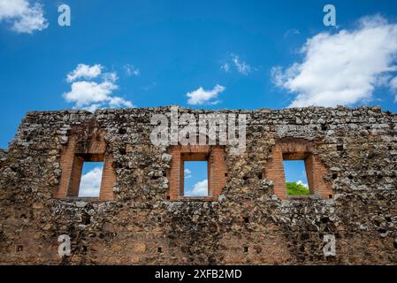 Ruines de Panama Viejo ou Old Panama, la partie restante de la ville de Panama d'origine, qui a été détruite en 1671 par le corsaire gallois Henry Morgan, Banque D'Images